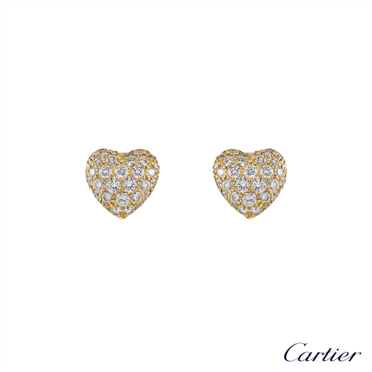 cartier gold heart earrings